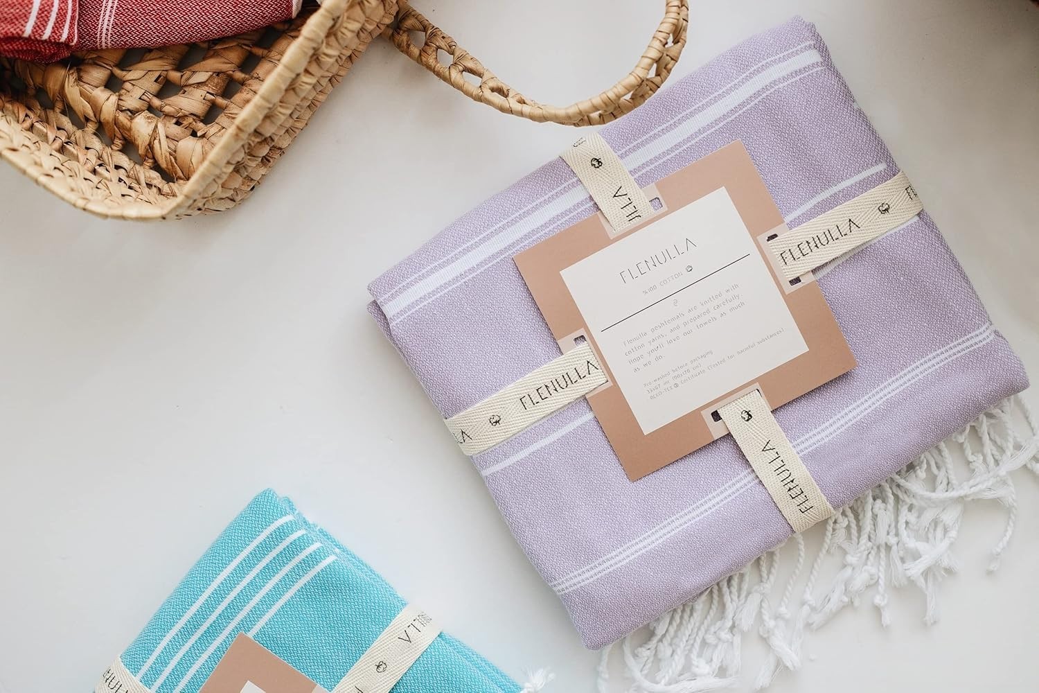 Turkish Beach Towel, 100% Turkish Cotton Quick Dry Towel, 35" x 67" Lilac