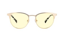 New Gunnar Apex Rounder Stainless Steel Gold/Marble Frame Amber Lens Eyewear