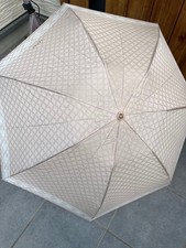 CELINE Folding Umbrella Beige All Weather Compact Umbrella Authentic