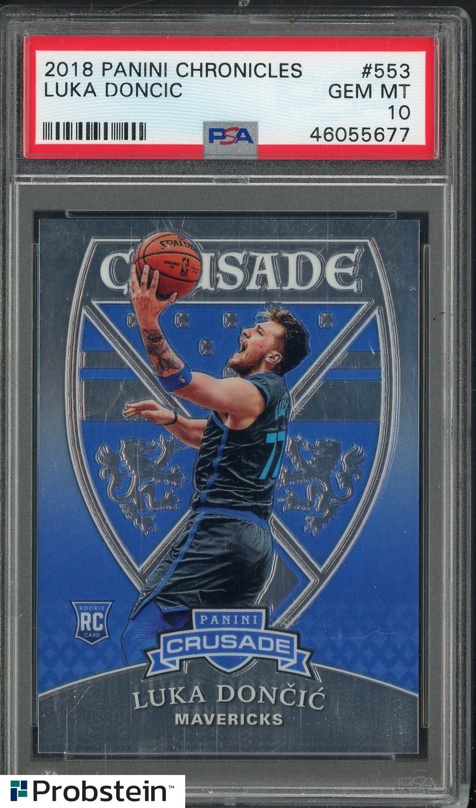 2018 Panini Chronicles #553 Luka Doncic RC Rookie Crusade PSA 10 GEM MINT view 1