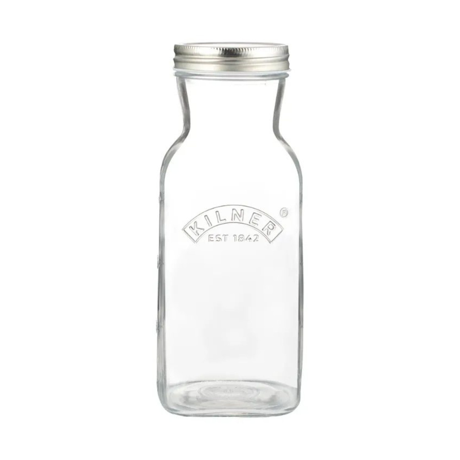 Glass Jar 1L Square Juice Sauce Bottle Airtight Preserve Dip Storage Container