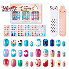 Modelones Press on Nails for Kids 144Pcs 6 Pack Children Acrylic Fake Nails Pre-