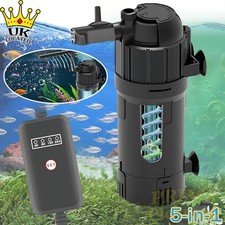 5 in 1 Aquarium Fish Tank Filter Clarifier Pump Internal Purifier UV Steriliser