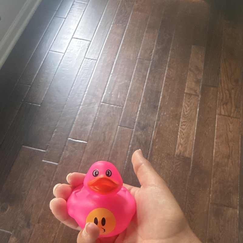 Pink Rubber Duck Stress Relief Toy Pink Orange Yellow