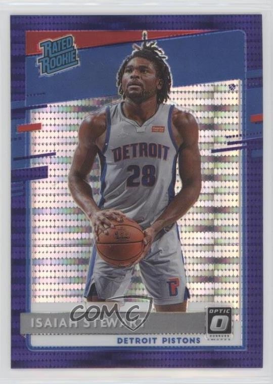 2020 Donruss Optic Target Purple Pulsar Prizm Isaiah Stewart #166 Rookie RC 0nr3