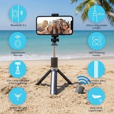 76 inches Selfie Stick Tripod with Remote Portable for iPhone and Android Phones