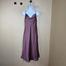Show Me Your Mumu Verona Cowl Dress in Dusty Mauve Satin Women's Size M