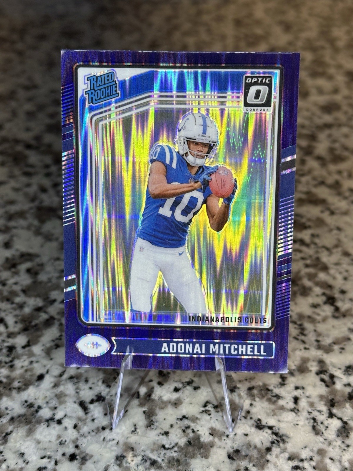 2024 Donruss Optic Purple Shock Adonai Mitchell Rated Rookie Colts #203