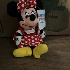 Disney Store Minnie Mouse Stuffed Plush Red Mini Bean Bag With Tags 8"