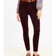 Loft Modern Skinny Women's Burgundy Corduroy Pants Size 6