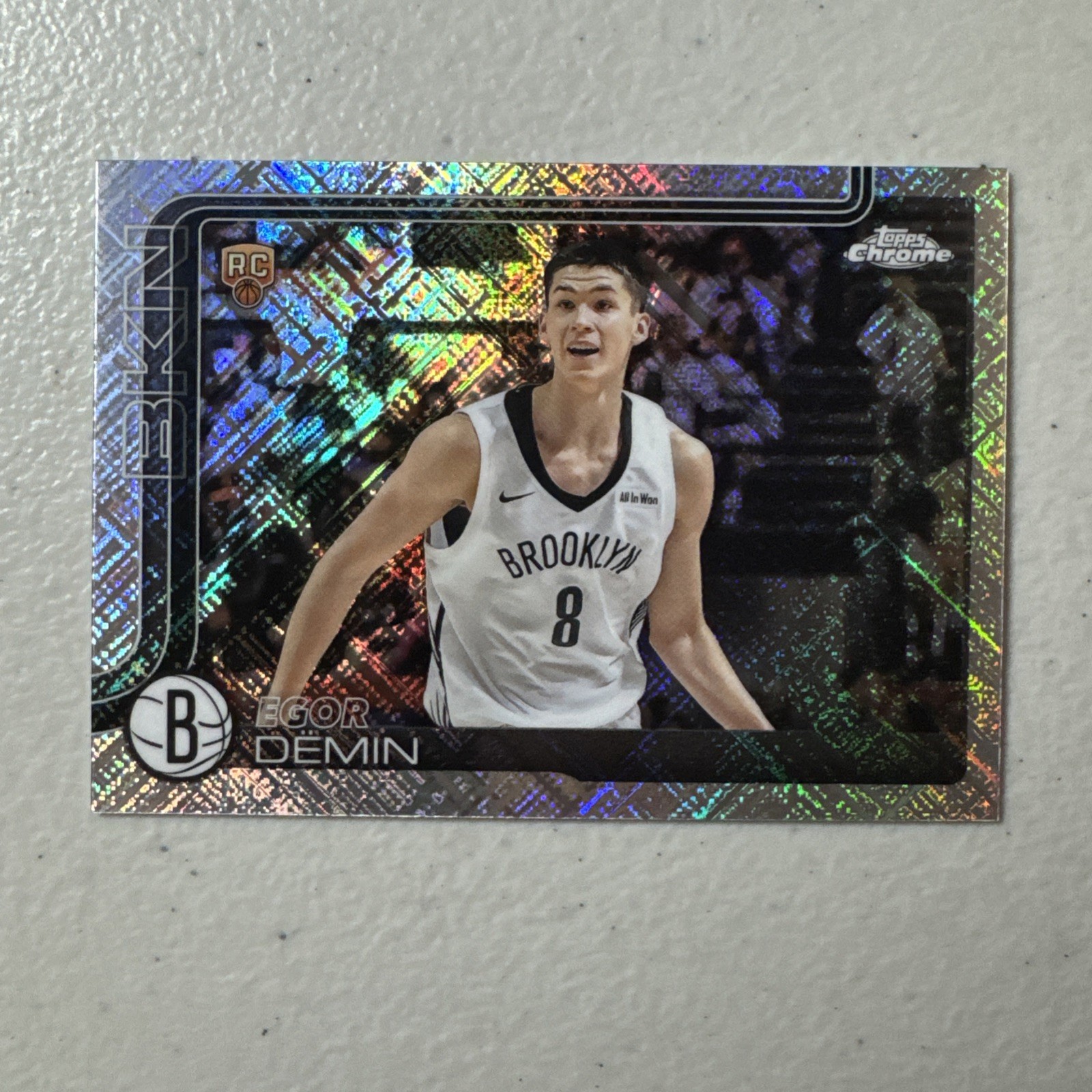 2025-26 Topps Chrome Egor Demin Skylight Refractor #258 RC Brooklyn Nets b