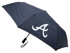 Storm Duds Atlanta Braves 42 Automatic Folding Umbrella With Flashlight Navy