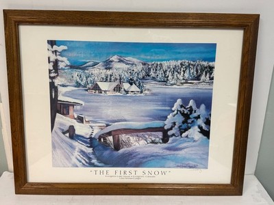 Lisa Homan-Conger Signed Print Framed 'The First Snow' Evergreen Colorado 1994