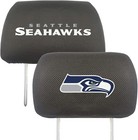 Seattle Seahawks Pair of Premium Auto Head Rest Covers, Embroidered, Black...