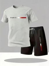 Men's Sports T-Shirt & Shorts Set Lightweight Summer Casual Gym Co-Ord Outfit