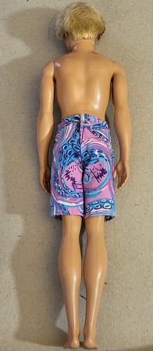 KEN DOLL Blonde Rooted Hair - Octopus Pink Blue Swimming Trunks Barbie C299G - Picture 9 of 9
