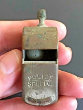 Vintage Collectible Brass ”POLICE SPECIAL” Traffic Blowing Whistle 