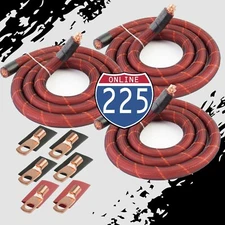 BIG 3 Upgraded 1/0 AWG Gauge OFC Braided Sleeve Cable Alternator Electrical Wire