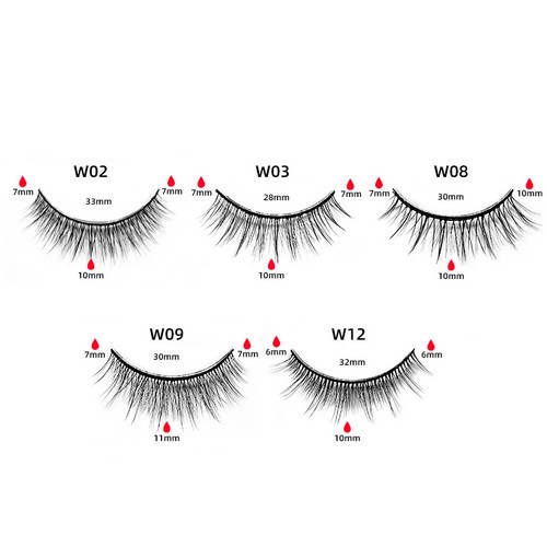 2 Pair Reusable Self Adhesive False Eyelashes Natural Long Thick Fake Eye Lashes - Picture 4 of 23