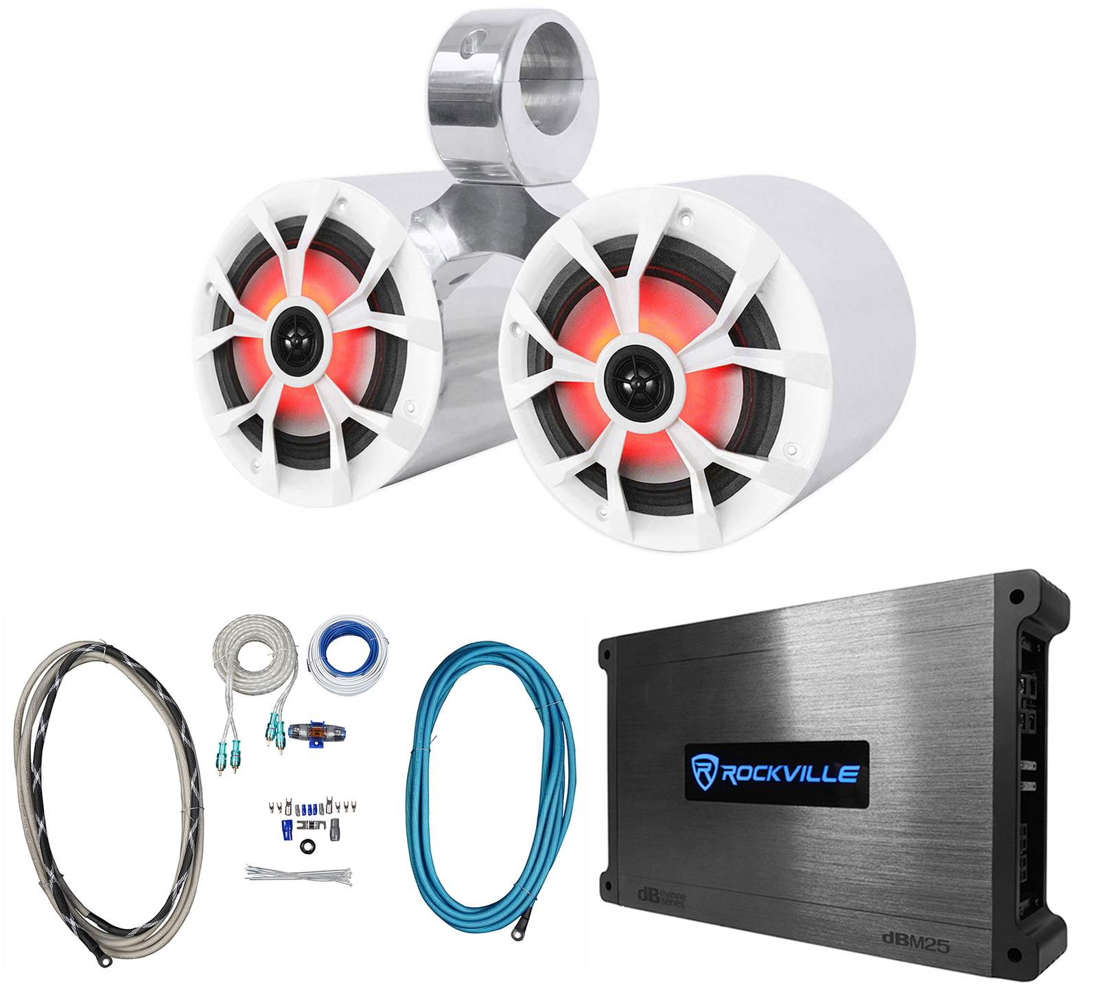 Светодиодные динамики для морского вейкборда Rockville RKL65MBW Dual 65 LED Усилитель Комплект усилителей 50290₽