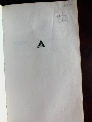 Neal Stephenson *SIGNED* "ZODIAC" The Eco-Thriller 1988 RARE 1st Edition & Print - Picture 6 of 8