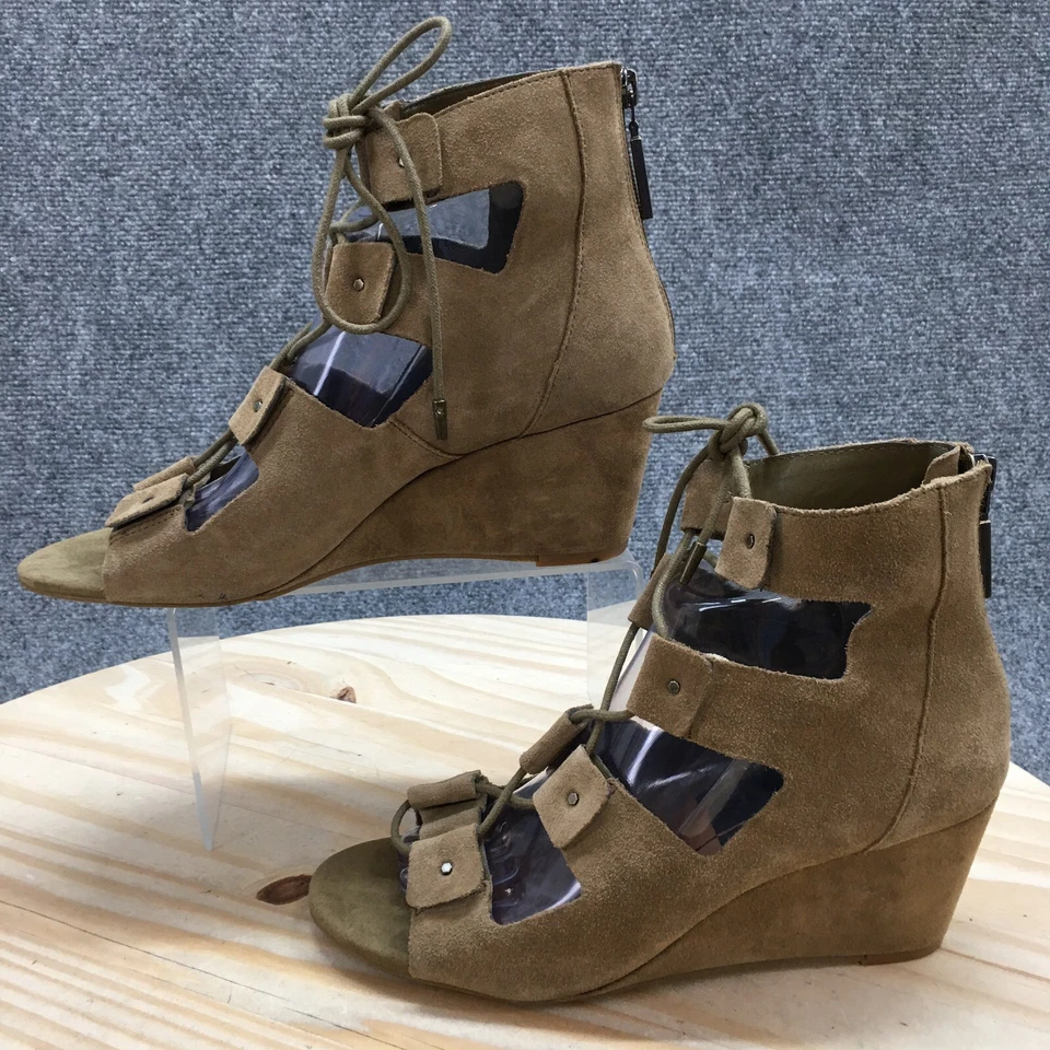 Sandalias Dolce Vita Mujer 9 Lorena Informales Cremallera Trasera Gladiador Cuña Marrón Gamuza Foto 2 de 4