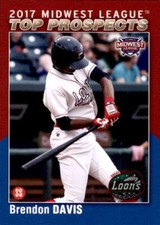 2017 Midwest League Prospects Choice #16 Brendon Davis Lakewood California Card
