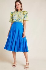 NWT Anthropologie Maeve Arielle Flounced Midi Skirt size 10