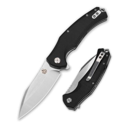 QS121C QSP Snipe Black G10 Handle D2 Blade IKBS Linerlock Clip
