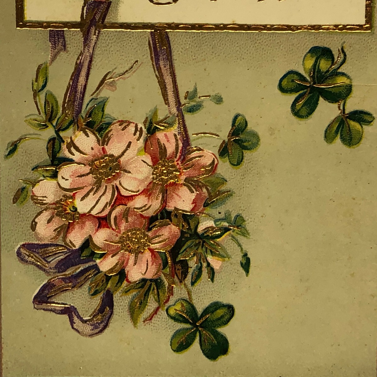 ビンテージハガキ Vintage Embossed Postcard A Happy Birthday Greeting Floral Motif