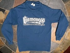 VTG Gameness Comp. Gear Blue Long Sleeve Graphic Pullover T-shirt Small USA Made