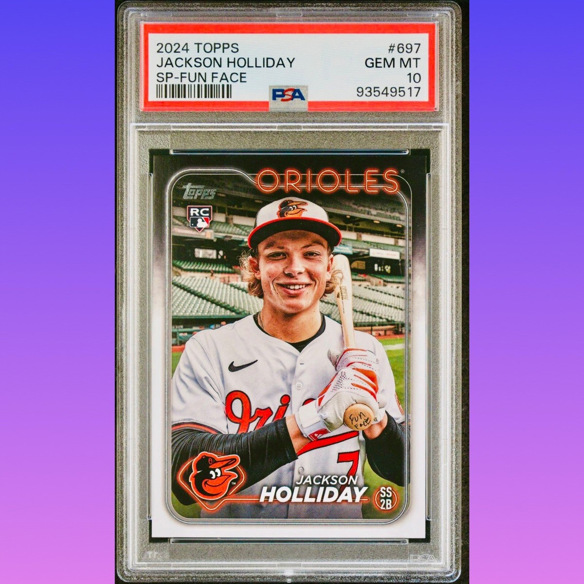 Jackson Holliday 2024 Topps Series 2 SP Fun Face PSA 10 POP 1 | eBay