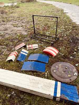 #ad #ad RARE Red White and Blue Gas amp; Oil Porcelain Advertising Sign parts L@@K $399.99