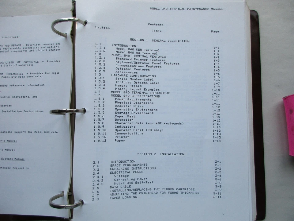 TEXAS INSTRUMENTS MODEL 840 KSR & RO MAINTENANCE MANUAL 2215564-9701 - Image 3 of 4