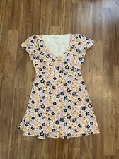 Madewell Women’s Puff-Sleeve Button-Front Dress in Wildflower Garden Size 8