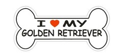 Love My Golden Retriever Bumper Sticker or Helmet Sticker D2374 Dog Bone