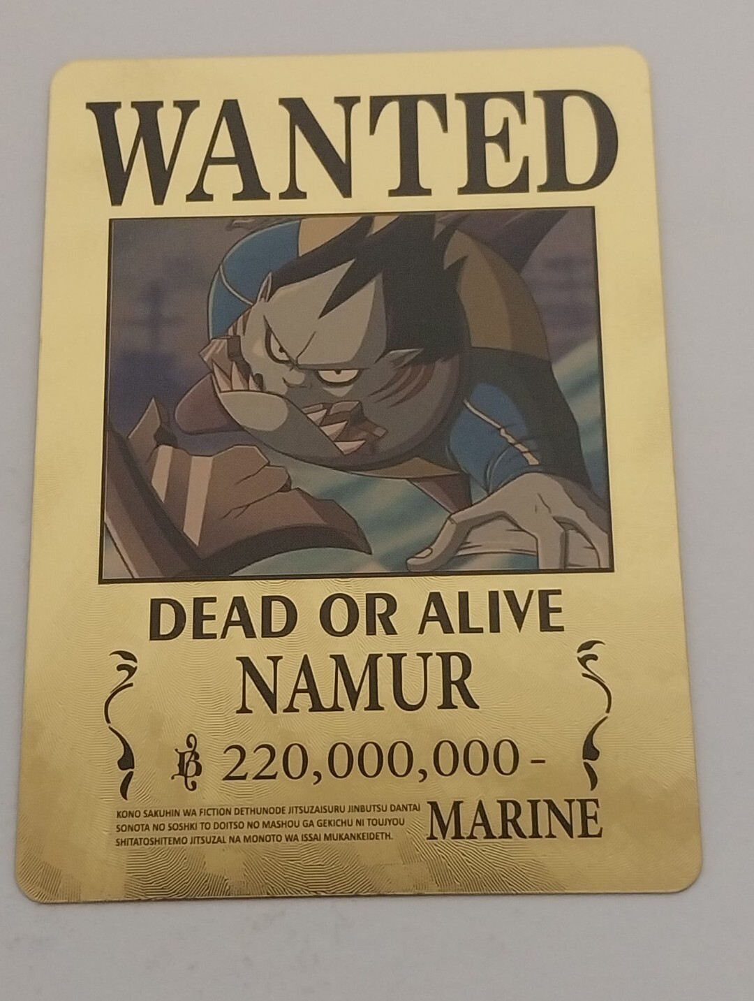 Namur One Piece Gold Premium Metal Wanted Poster Card