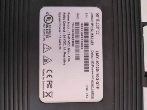 ANTAIRA LMX-1002G-10G-SFP 12-48VDC 1.5A MAX 24VDC 1A RESISTIVE 15.5W
