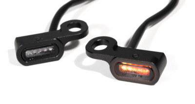 Mini LED Blinker Schwarz Lenkerarmatur für Harley Softail 16- V Rod E-Glide 09-