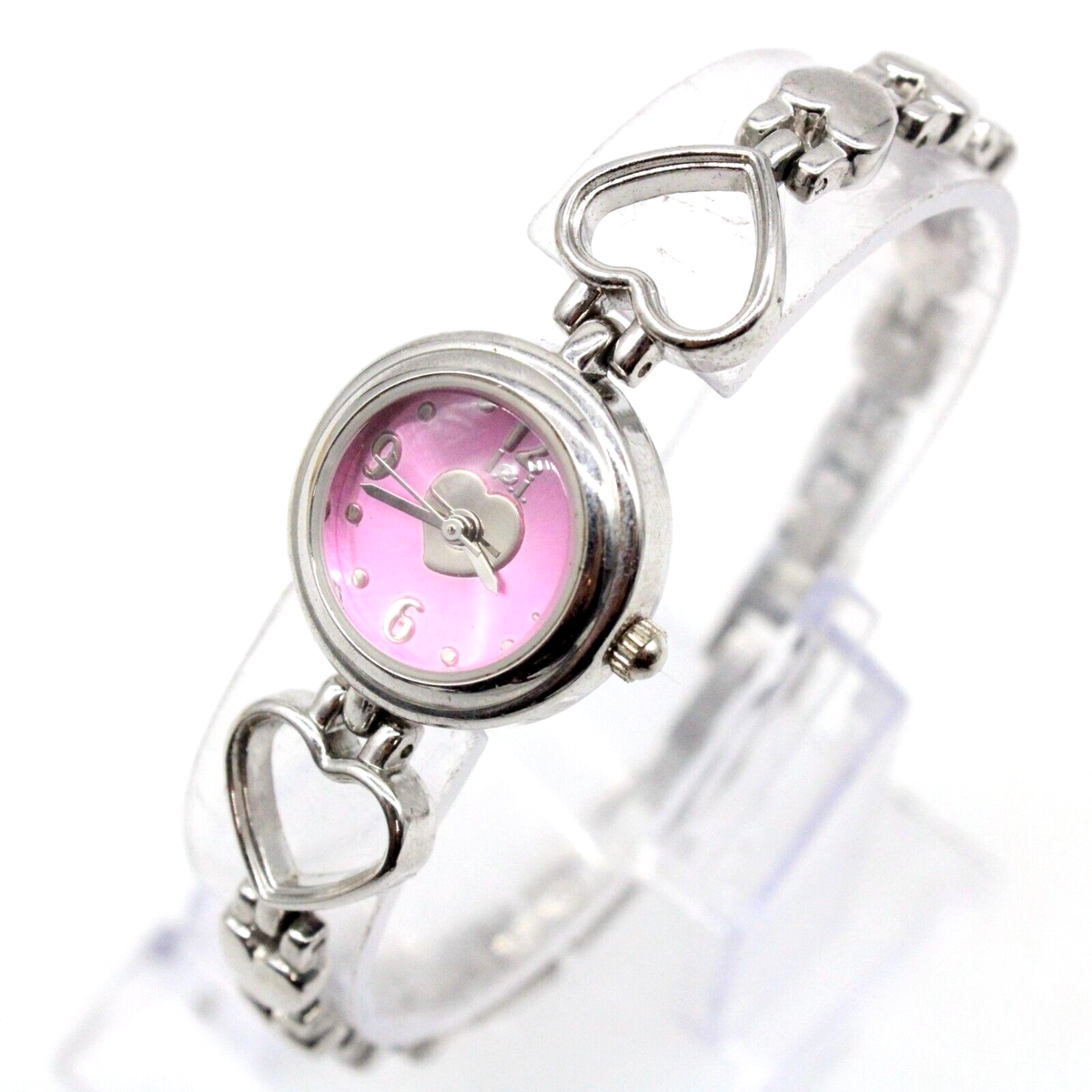 LEI Watch Women Silver Tone Stainless Steel Hearth Figure Dial 