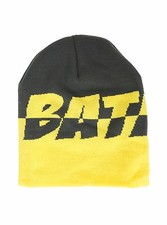 DC COMICS BATMAN YELLOW  GREY SPLIT LOGO ADULT WINTER BEANIE HAT CAP NWT 