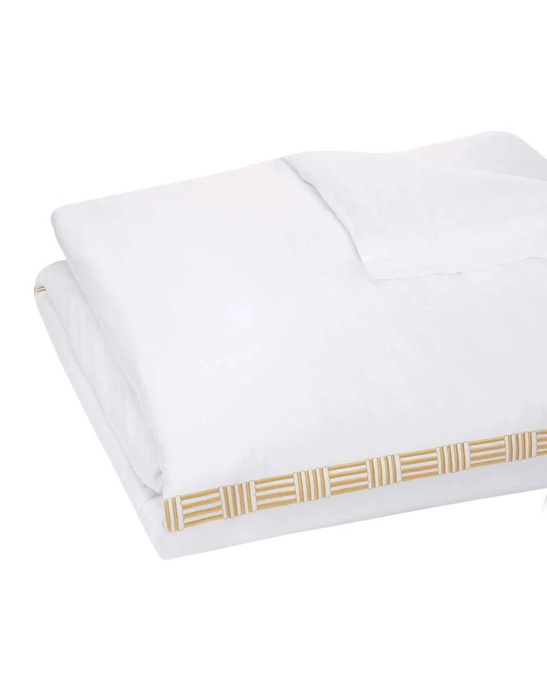 $2300 PRATESI HOTEL ARRIBA ABAJO REINA SÁBANA NÓRDICA FARSA JUEGO DE 4 piezas bordado dorado italia Foto 2 de 4