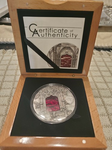Moneda de plata Palau 2011 $10 TIFFANY ART MANUELINE acabado antiguo 2 OZ - Imagen 6 de 8