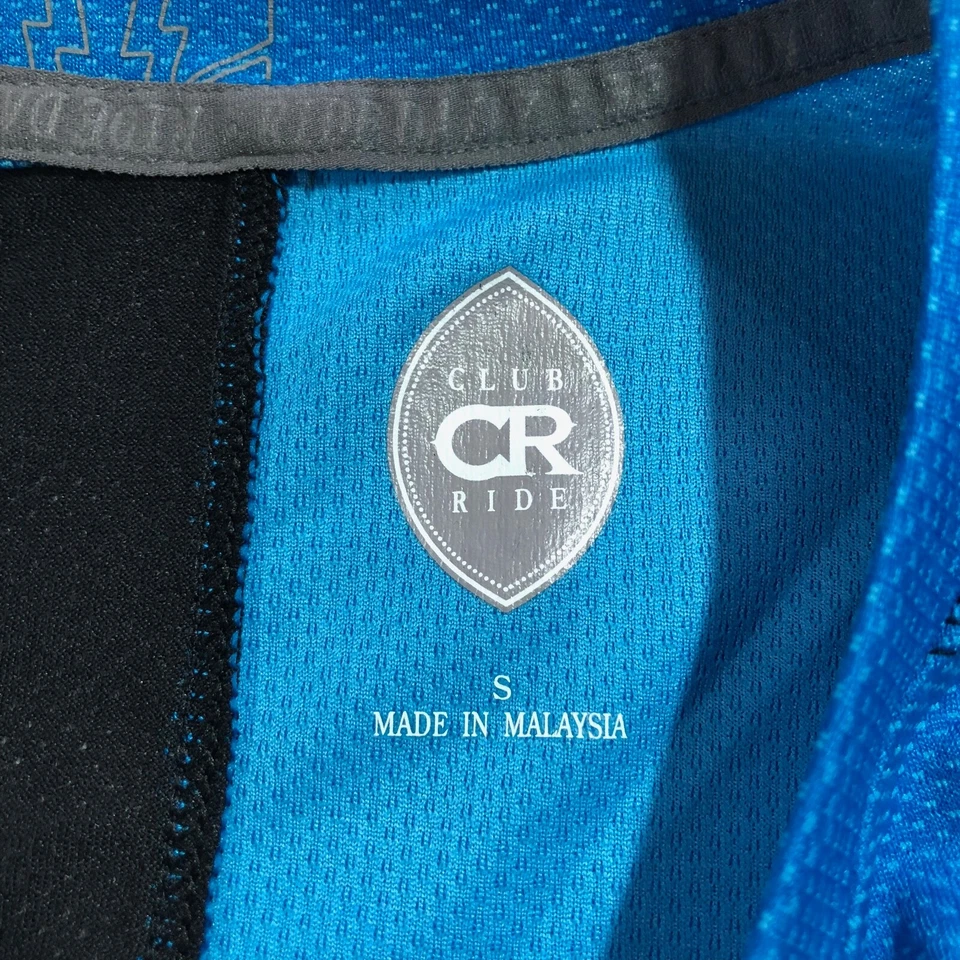 Camiseta deportiva de ciclismo Club Ride para hombre pequeña azul perla elástica a presión Foto 4 de 4