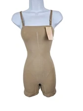 HMQ Womens Seamless Shapewear Bodysuit Adjustable Straps Size Small Beige