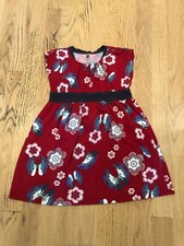 Girl’s Tea Collection red floral & butterfly Dress Size 4T