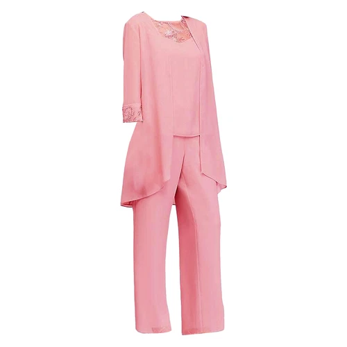 Womens 3 Piece Chiffon Pant Suits Tank Top Cardigan and Pants Evening Outfits - Picture 17 of 95