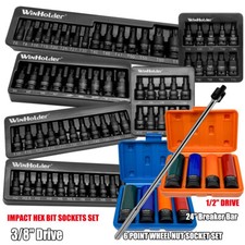 BREAKER BAR,1/2" DRIVE WHEEL NUT SOCKET SET & 3/8" IMPACT TORX BIT SOCKETS SET