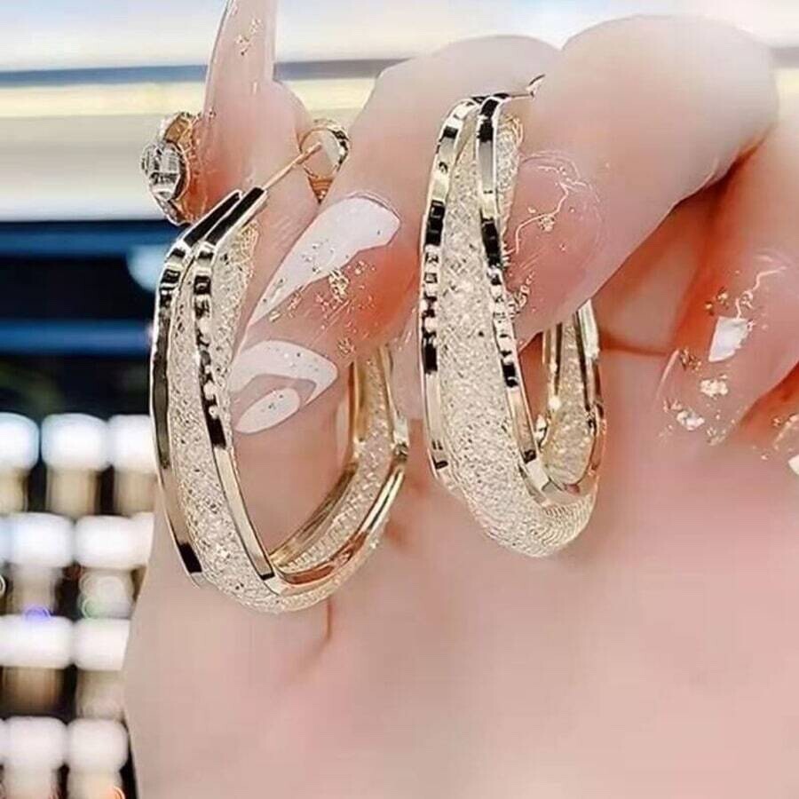 Anillo Aretes Argolla Aretes Argollas En Oro 10K Pendientes