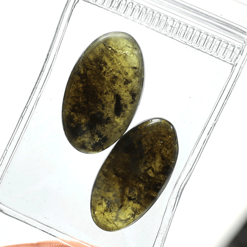 2 piezas Vesuvianita Natural Alta Calidad 28MM Cabujón Ovalado Piedras Preciosas Sueltas Sin Tratar - Imagen 9 de 17